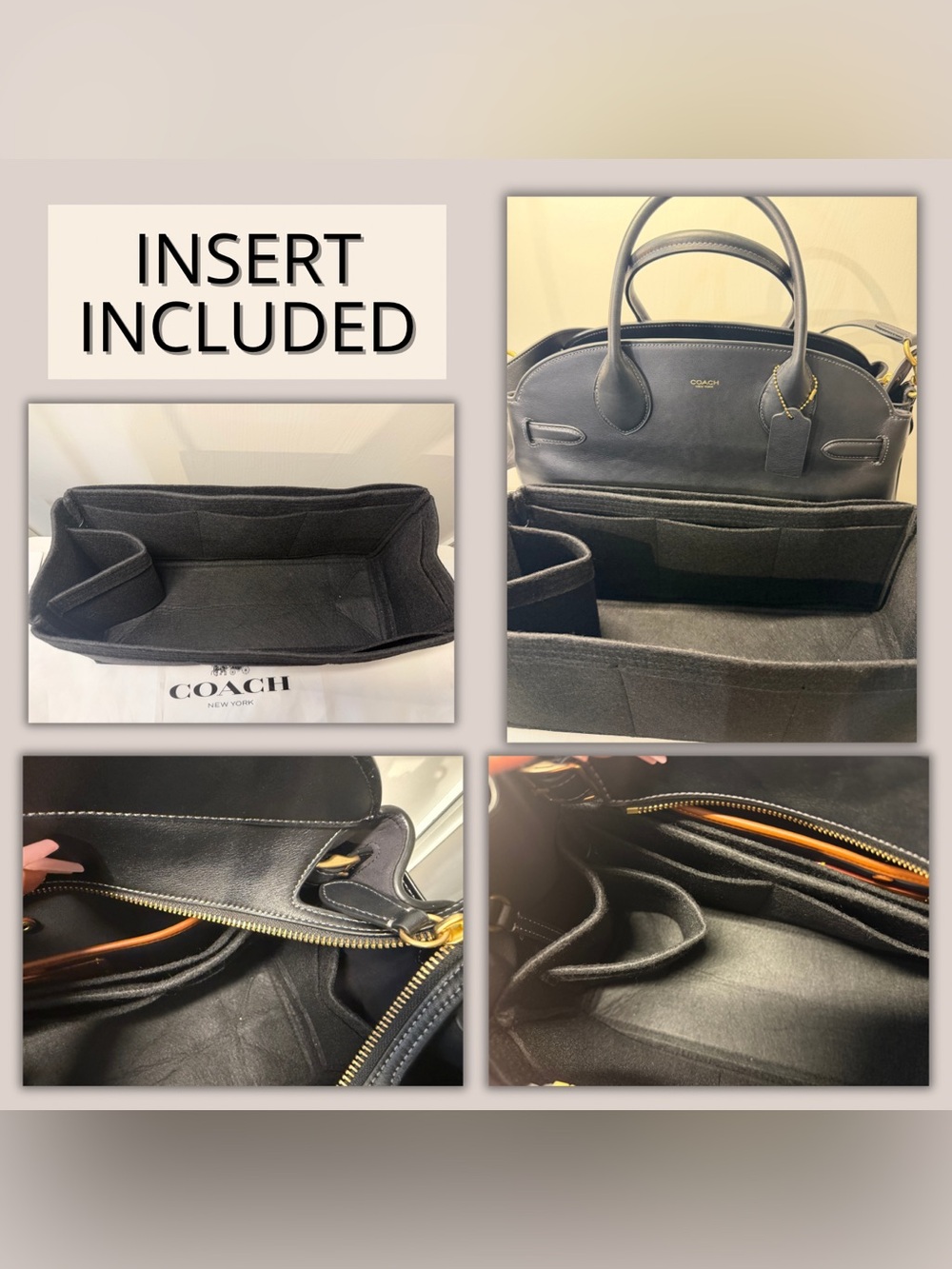 COACH EMPIRE 40 - BLACK W/ INSERT - Picture 5 of 9